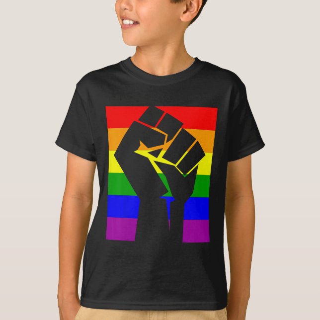 Camiseta Orgulho gay resiste à punção inicial Sinalizador a (Frente)
