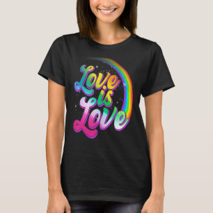 Camiseta Orgulho gay Vintage Rainbow Lgbt Love Is Love