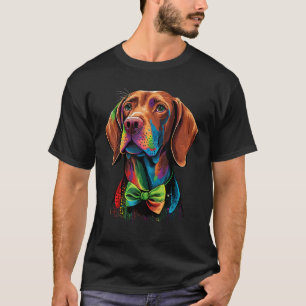 Camiseta Orgulho Gay Vizsla Cão LGBT Bandeira Arco-Íris no