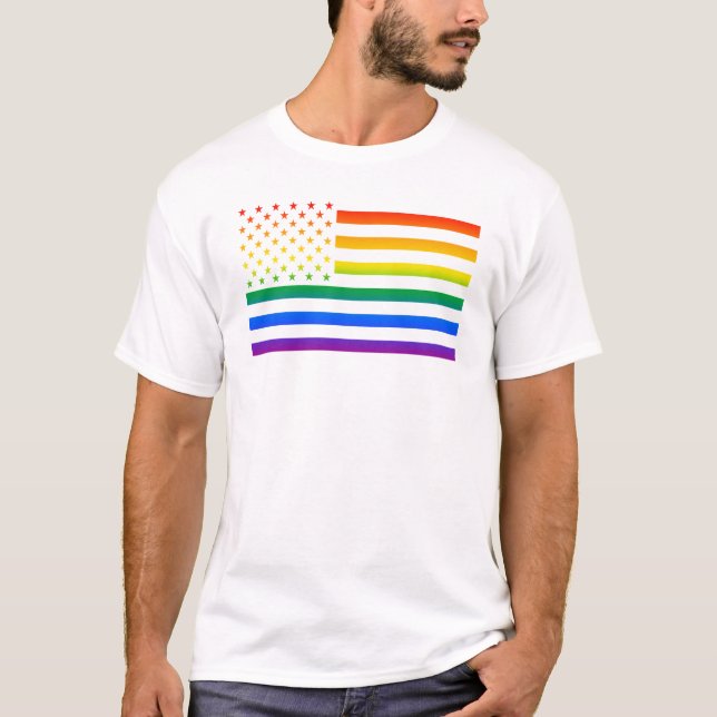 Camiseta Orgulho Gaytriótico do Arco-íris dos EUA (Frente)