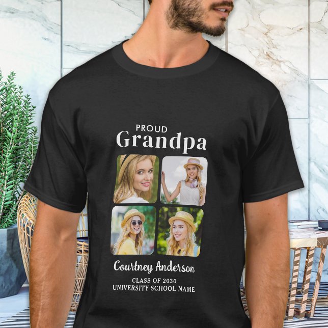 Camiseta Orgulho GRANDMPA Personalização Moderna 4 Graduaçã (Criador carregado)
