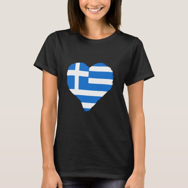 Camiseta Orgulho Grego Coração Helenos Raízes Gregas Heleni (Frente)