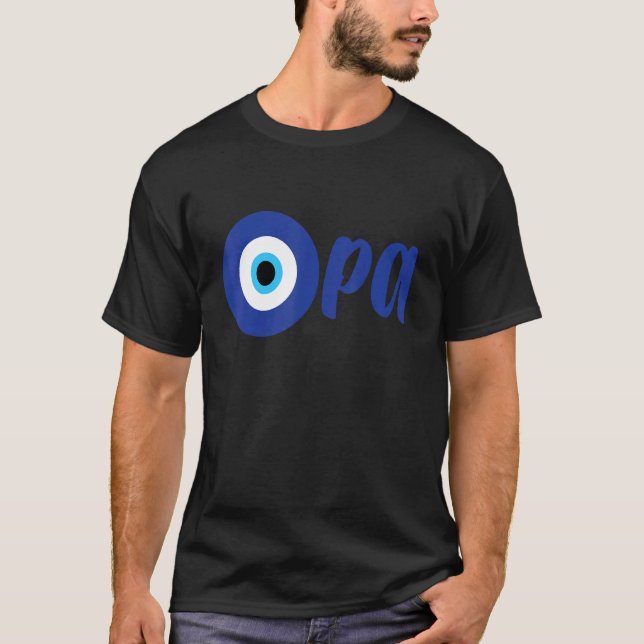 Camiseta Orgulho Grego Divertido OPA Olho do Mal Hellas Gré (Frente)