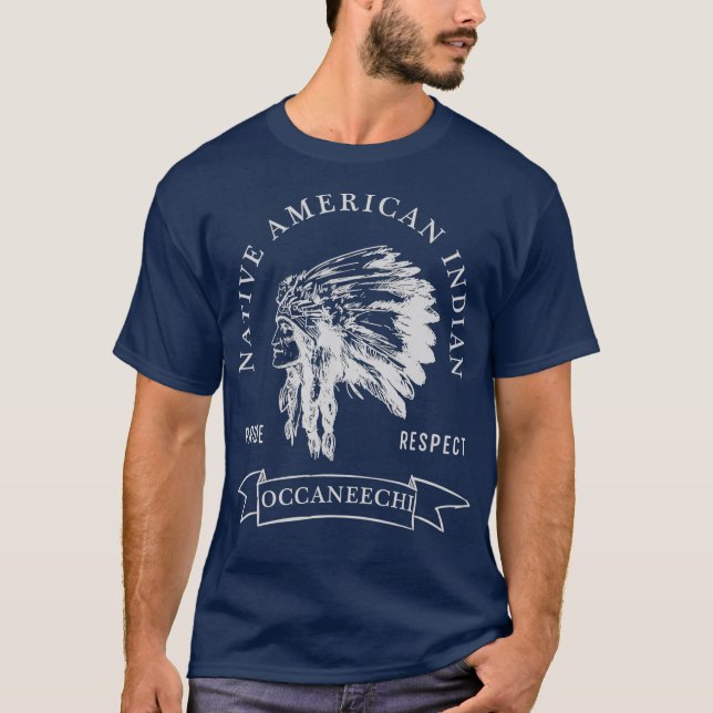 Camiseta Orgulho Indígena Nativo Americano da Tribo Occanee (Frente)