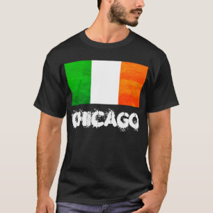 Camiseta Orgulho Irlandês de Chicago com Bandeira da Irland