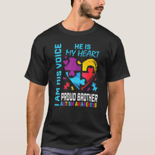 Camiseta Orgulho Irmão Autismo Quebra-cabeça de Consciência