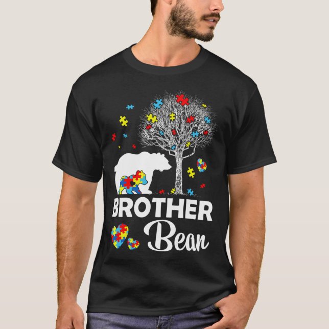 Camiseta Orgulho Irmão Urso Autismo Família Correspondendo  (Frente)