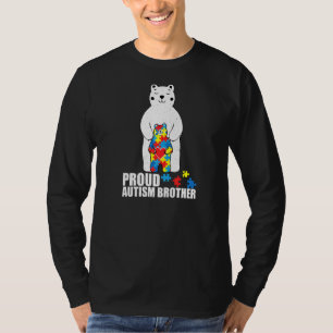 Camiseta Orgulho Irmão Urso Autismo Quebra-cabeça de Consci