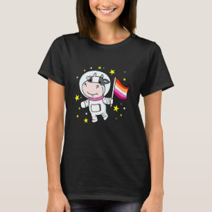 Camiseta Orgulho Lésbica Vaca Laranja Rosa Lésbica