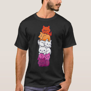 Camiseta Orgulho Lésbico Gato Bandeira Lgbt Gay Fofo Dela E