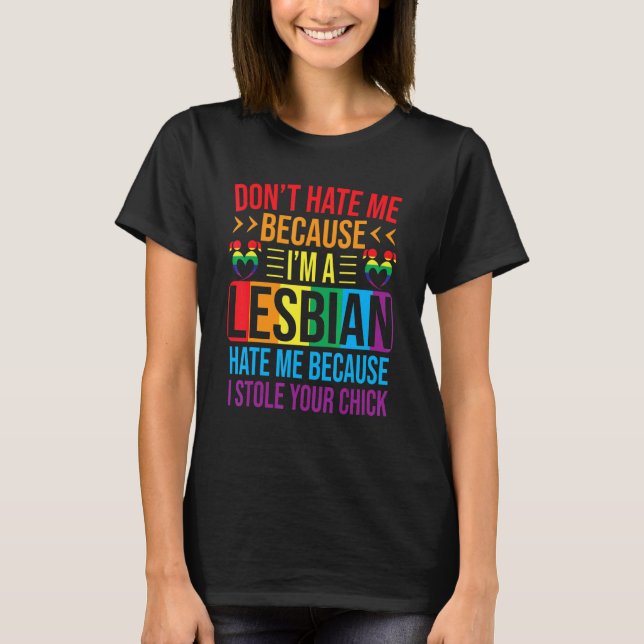 Camiseta Orgulho lésbico Merch Lesbow Love Lgbt Rainbow (Frente)