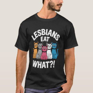 Camiseta Orgulho Lésbico Sutil Gatos Lésbicas Comem O Que