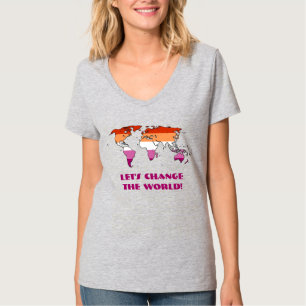 Camiseta Orgulho Lésbico - Vamos Mudar o Mundo