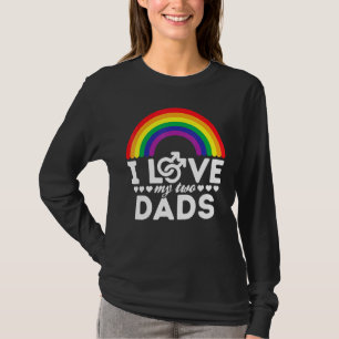 Camiseta Orgulho Lgbbt Eu Amo Meus Dois Pais Arco-Íris Gay