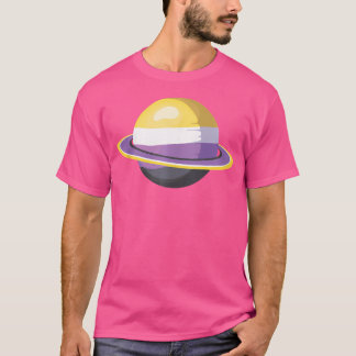 Camiseta Orgulho Lgbt Astronomia Não Binária Saturno De Sin
