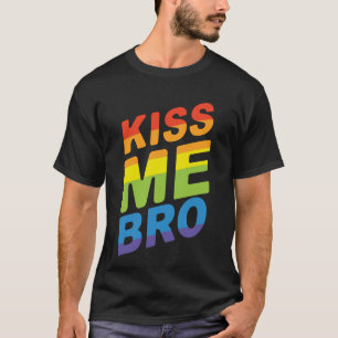 Camiseta Orgulho LGBT Beija-Me Irmão Moderna Tipografia Ar