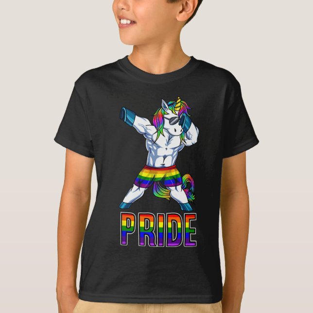 Camiseta Orgulho Lgbt Bodybuilding Unicorn Muscle Gay (Frente)