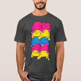 Camiseta Orgulho LGBT da pilha de Gato Cuta Panseual Mês 