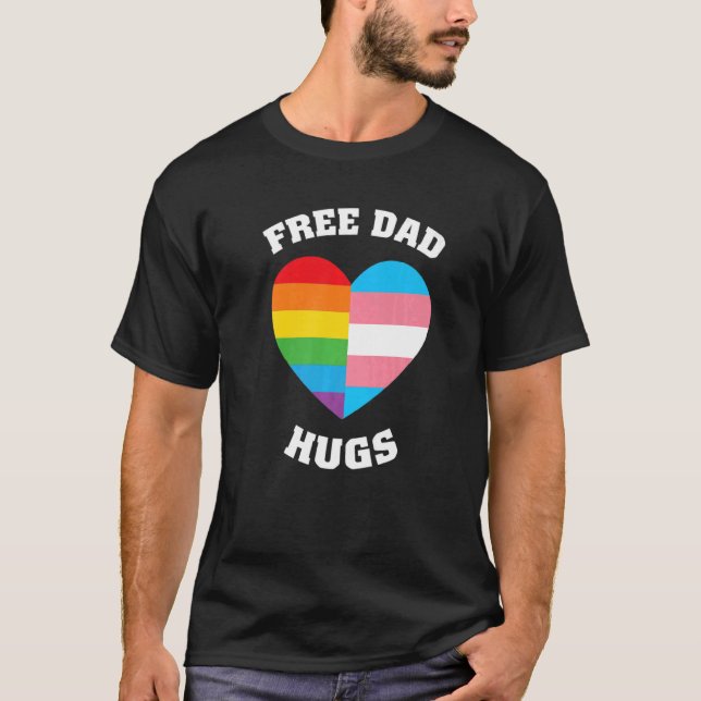 Camiseta Orgulho Lgbt De Abraços De Pai Livre (Frente)
