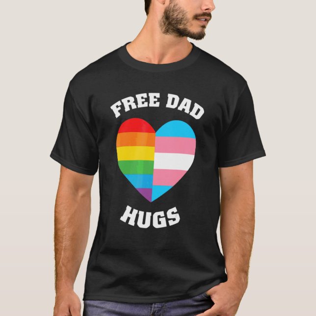 Camiseta Orgulho Lgbt De Abraços De Pai Livre (Frente)