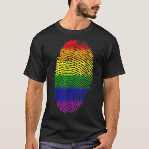 Camiseta Orgulho Lgbt De Impressão Digital De Sinalizador L