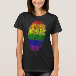 Camiseta Orgulho Lgbt De Impressão Digital De Sinalizador L