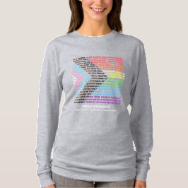 Camiseta Orgulho LGBT Diversidade Nuvem de Palavras Arco-ír