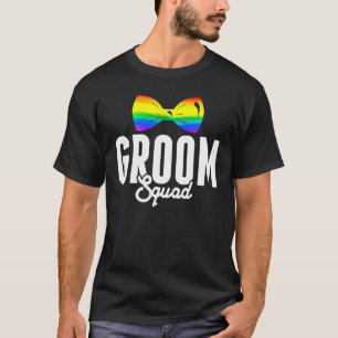 Camiseta Orgulho LGBT Esquadrão do Noivo Festa de Solteiro 