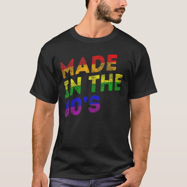 Camiseta Orgulho Lgbt Feito No Aniversário Do Arco-Íris Dos (Frente)