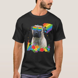 Camiseta Orgulho LGBT Gay Bullmastiff Orgulho do Cachorro A