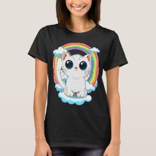 Camiseta Orgulho LGBT Gay e Lésbica Gato Fofo Arco-íris Igu