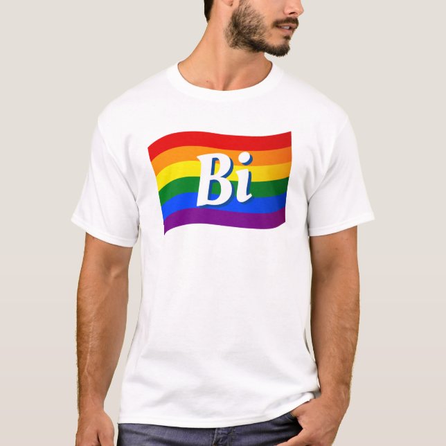 Camiseta Orgulho LGBT LGBT do Orgulho Bissexual do Arco-Íri (Frente)