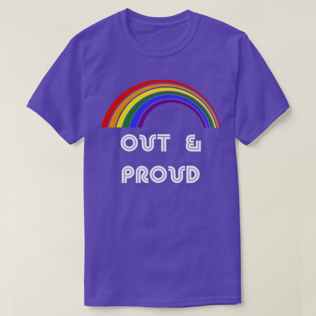 Camiseta Orgulho LGBT LGBT LGBT Fora e Orgulhoso Suporte LG (Frente do Design)