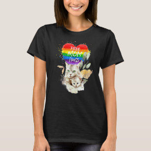 Camiseta Orgulho Lgbt Mama Gato E Gatinho Abraços De Mãe Gr
