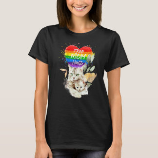Camiseta Orgulho Lgbt Mama Gato E Gatinho Abraços De Mãe Gr