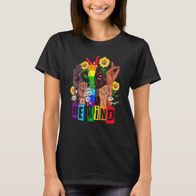Camiseta Orgulho Lgbt Mês Mão Girassol Sinal Lang (Frente)