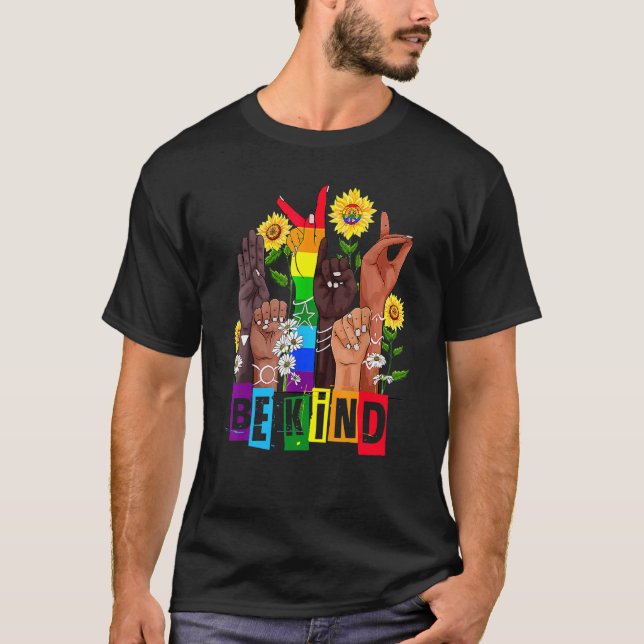 Camiseta Orgulho Lgbt Mês Mão Girassol Sinal Lang (Frente)