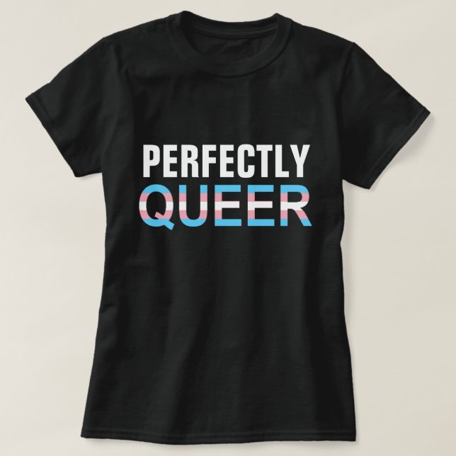 Camiseta Orgulho LGBT Perfeitamente Queer (Transgender) (Frente do Design)