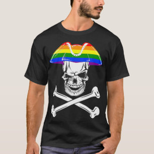 Camiseta Orgulho LGBT Pirata E Crossbones-LGBT Halloween Co