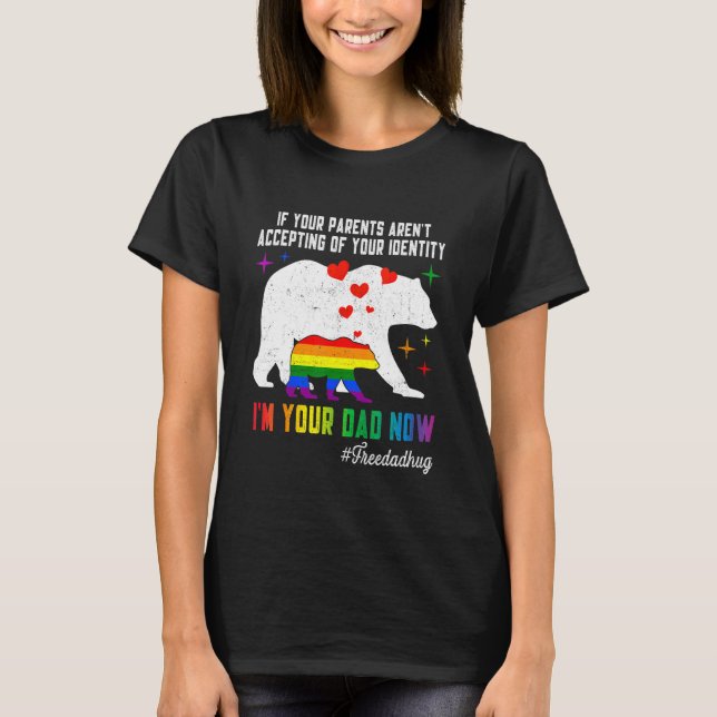 Camiseta Orgulho Lgbt Retro Abraço de Pai Abraço de Pai Eu  (Frente)