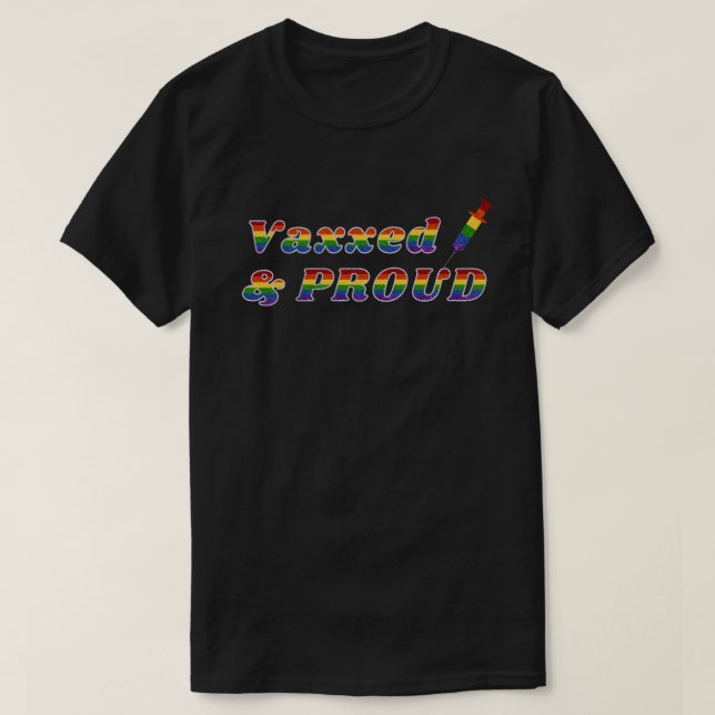 Camiseta Orgulho LGBT Vaxxado e Orgulhoso (Frente do Design)
