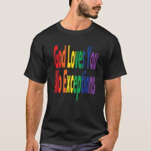 Camiseta Orgulho LGBTQ - Arco-Íris Cristão Deus Te Ama Não