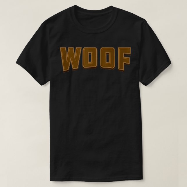 Camiseta Orgulho LGBTQ do Urso de Gay WOOF (Frente do Design)