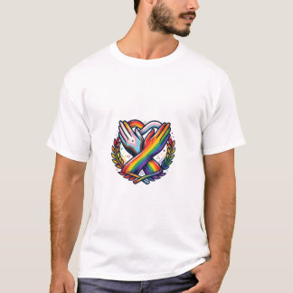 Camiseta Orgulho LGBTQ e Gráfico de Mãos de Unidade Neurodi