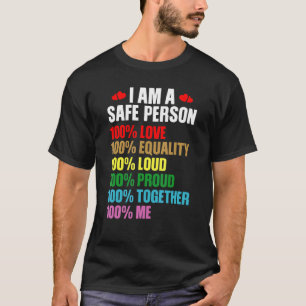 Camiseta Orgulho Lgbtq Eu Sou Uma Pessoa Segura Com 100 Amo