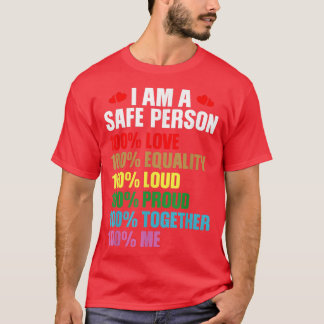 Camiseta Orgulho LGBTQ Eu Sou Uma Pessoa Segura Com 100 Amo