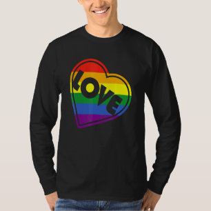 Camiseta Orgulho LGBTQ Igualdade Gay - Amor Coração Arco-Ír