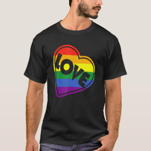 Camiseta Orgulho LGBTQ Igualdade Gay - Amor Coração Arco-Ír
