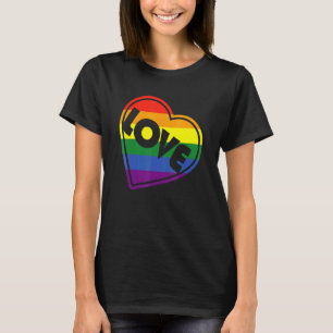 Camiseta Orgulho LGBTQ Igualdade Gay - Coração Arco-íris de