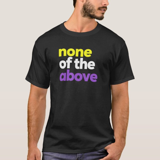 Camiseta Orgulho LGBTQ não binário NB nenhum dos LGBT N (Frente)